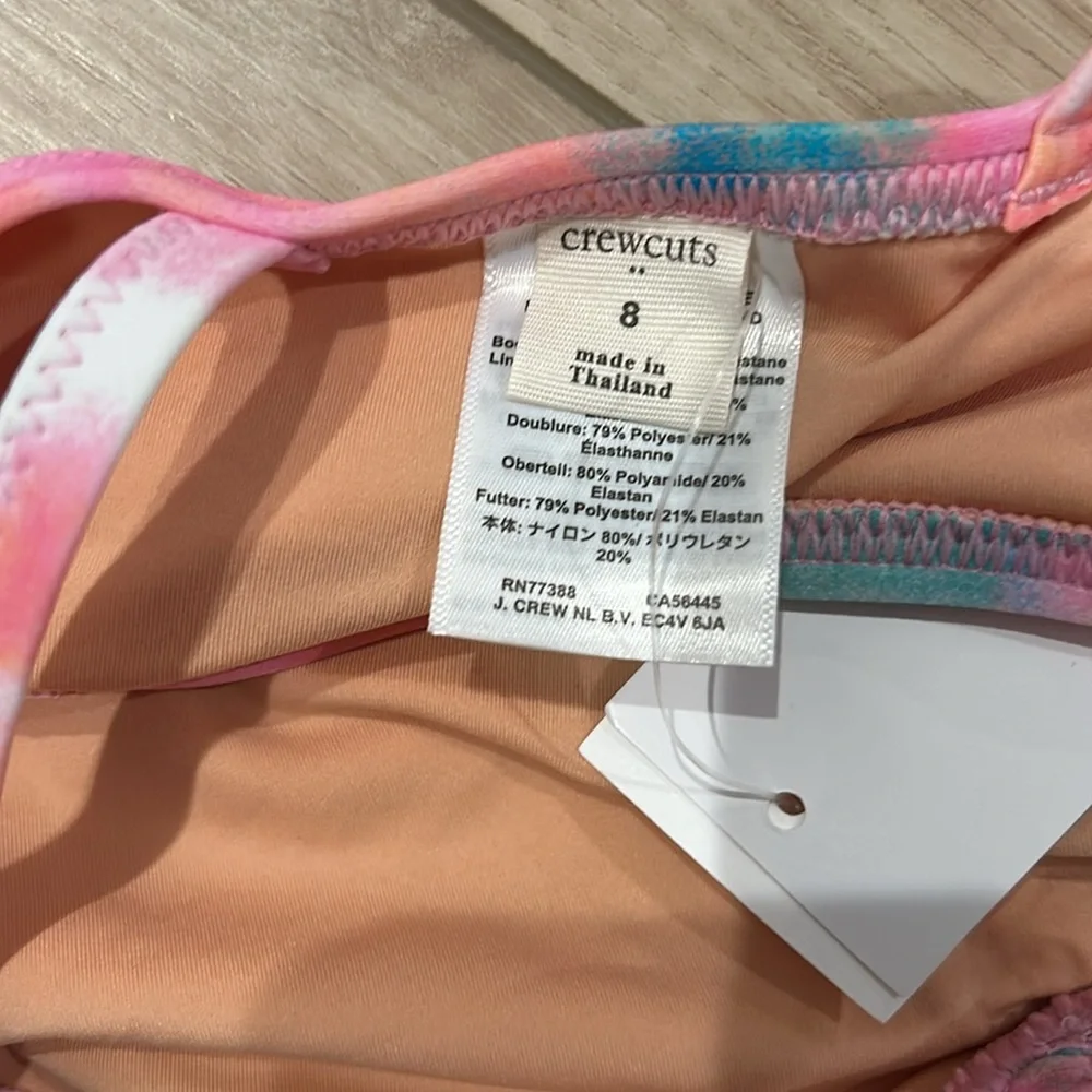 NWT J.Crew Crewcuts tie-dye bow bikini top